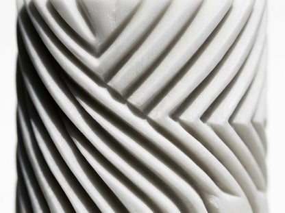 EnZebra White Swirl Pillar spiral ridge texture detail