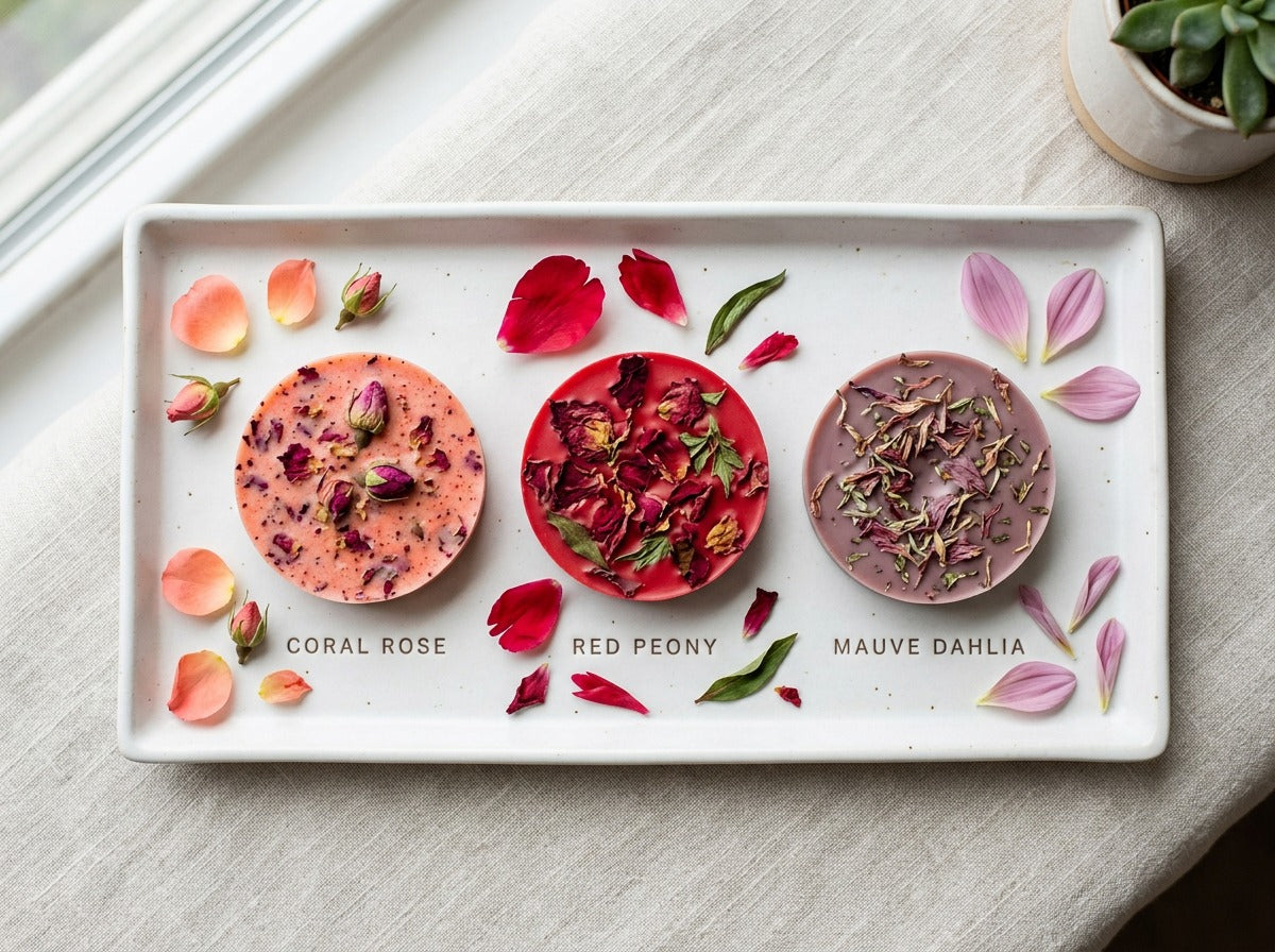 EnZebra Flower Wax Melt varieties — rose, peony, dahlia collection