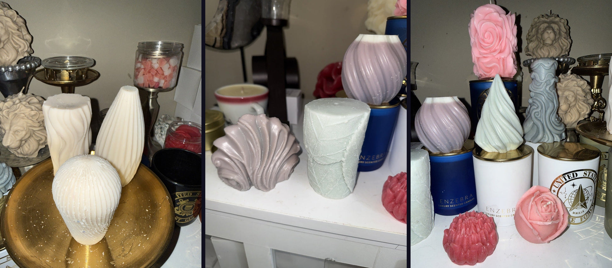 EnZebra geometric and decorative candle gallery set