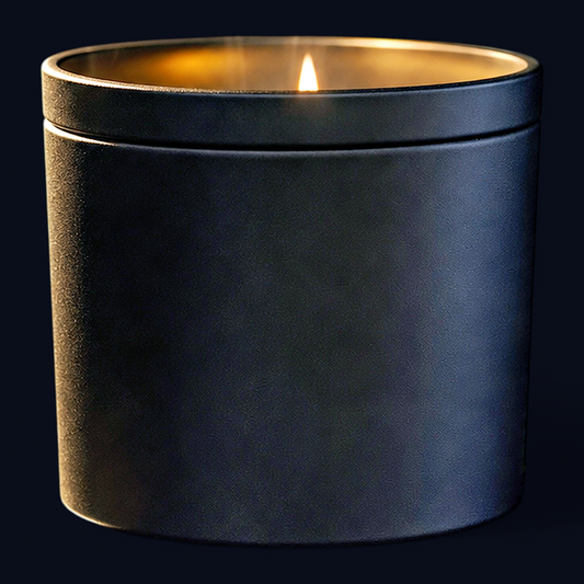 EnZebra Obsidian Brew No. 08 – 8 oz Black Tin Wickless Candle