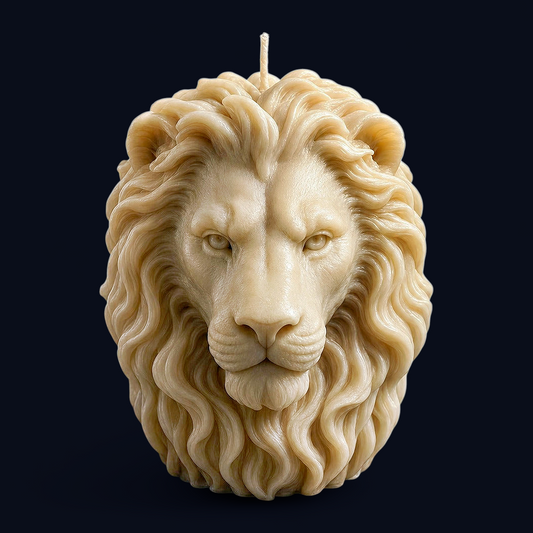EnZebra EnZebra® Lion Head Sculptural Candle | Handmade | Regal Statement Piece