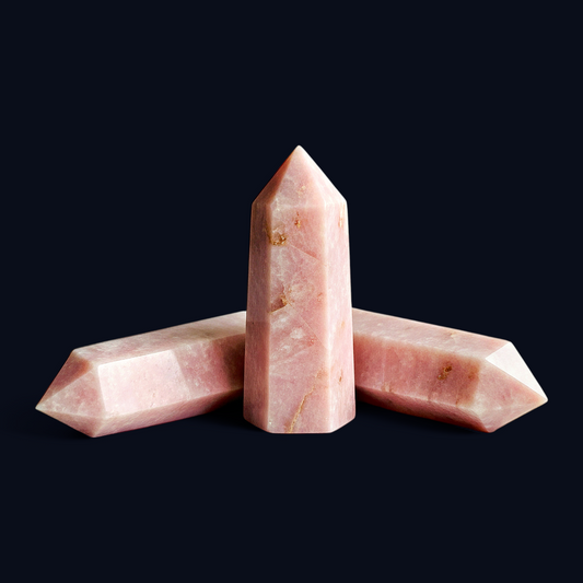 Garland Workshop & Lapidary Pink Opal Tower Set of 2 — Polished Points (Grade A)