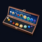 Garland Workshop & Lapidary Solar System 9-Planet Gemstone Display in Wooden Box