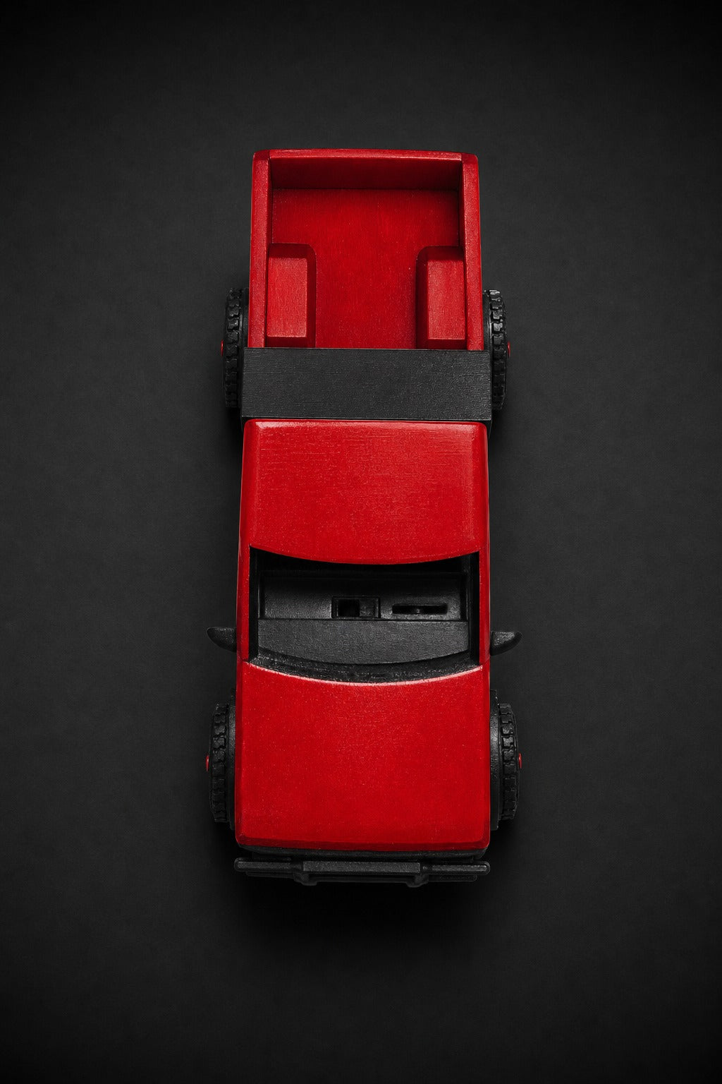 Garland Workshop Dominator — top-down view, red body, open bed