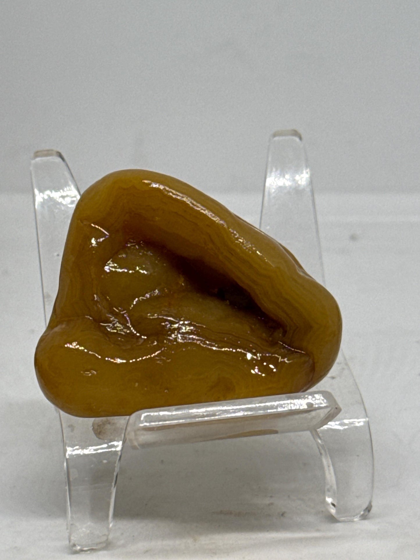 Honey Hallow - Mississippi Agate – 1.2 oz Natural Banded Beauty with Cavity Detail