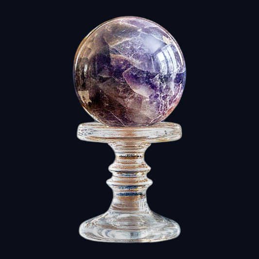 zExclusive Amethyst Polished Sphere — Deep Purple Banded Natural Crystal