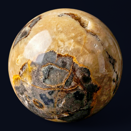zExclusive Picture Jasper Sphere — Beige, Brown, Black Landscape Patterns