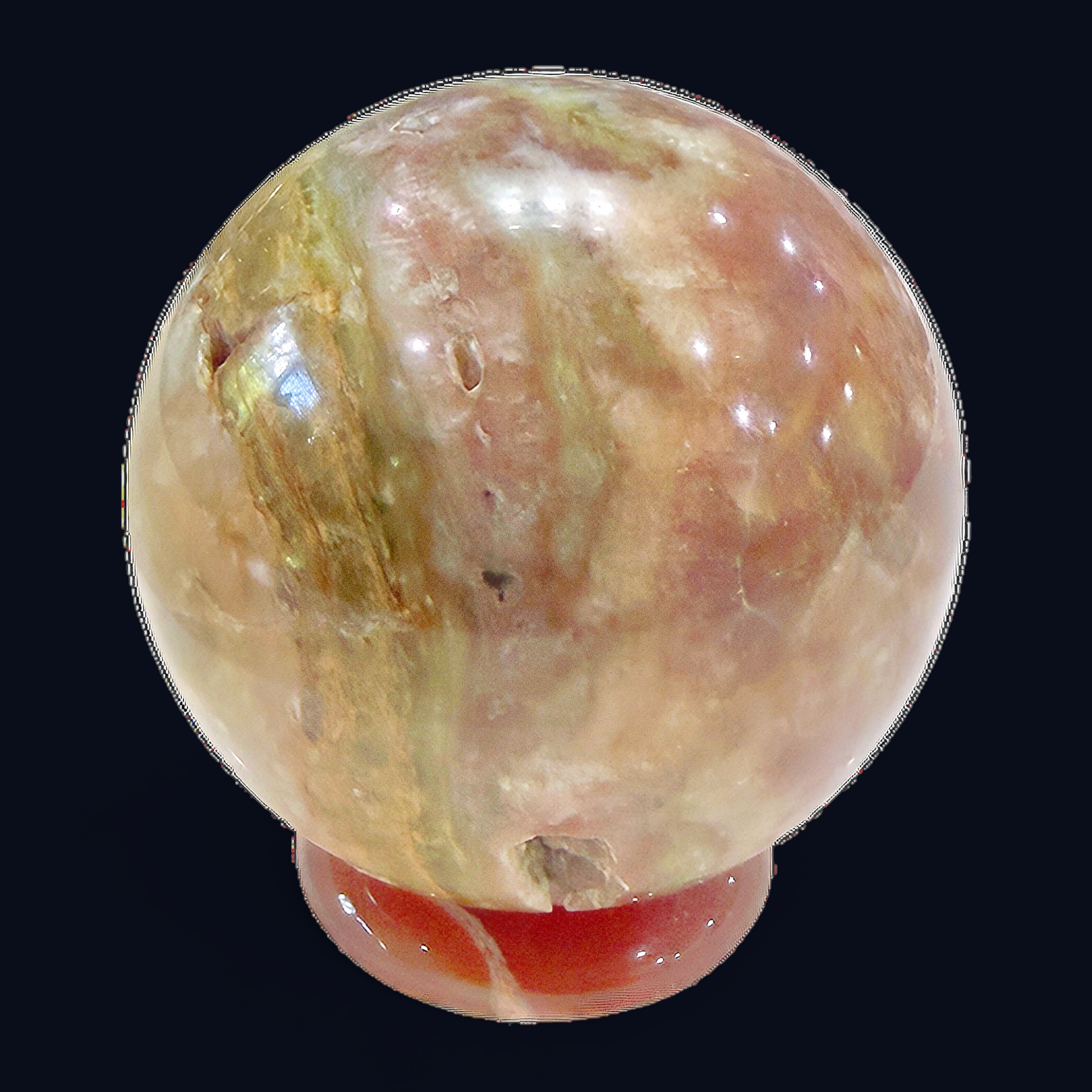 zExclusive Petrified Wood Polished Sphere — Multi-Color Red Brown Green