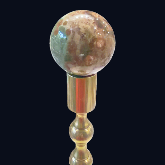zExclusive Polychrome Jasper Sphere — Polished Mineral Ball, ~60–70mm