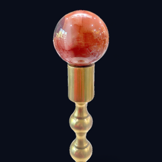 zExclusive Mookaite Jasper Polished Sphere on Brass Stand
