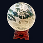 zExclusive Moss Agate Polished Sphere — Dendrite Inclusions, White and Green