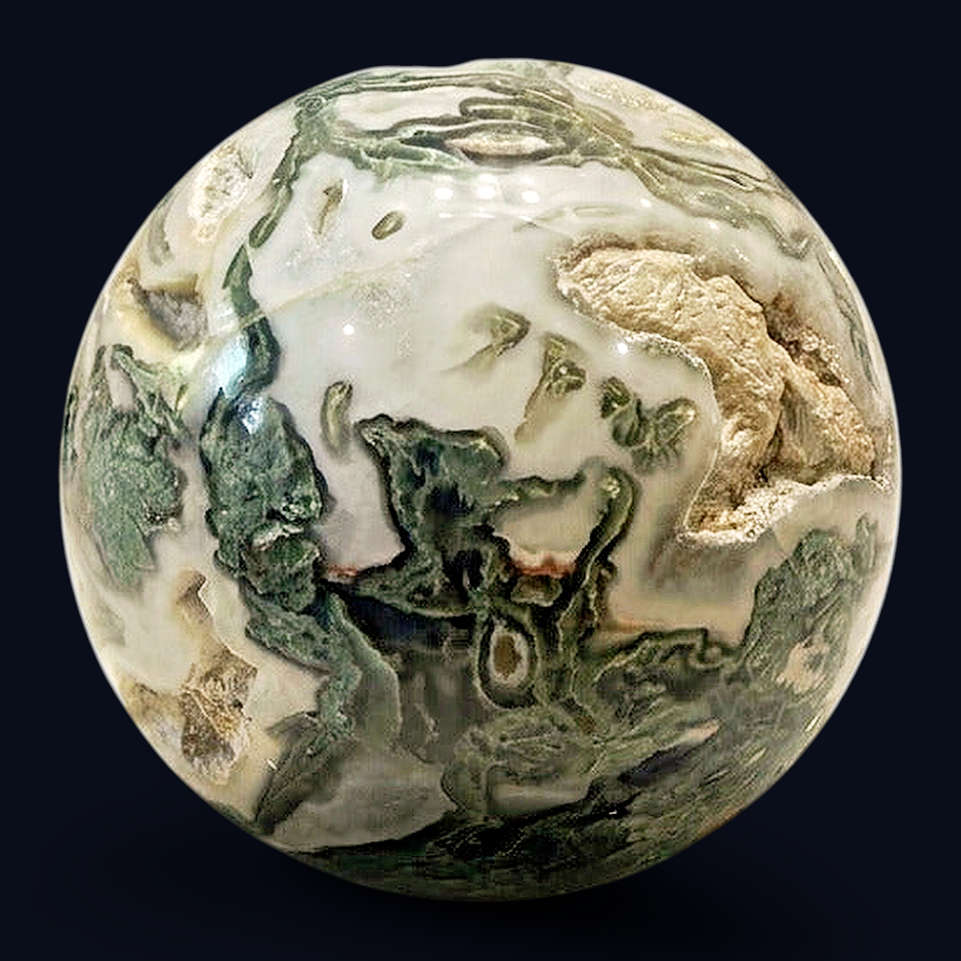 zExclusive Ocean Jasper Polished Sphere with Orbicular Patterning