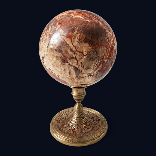 zExclusive Red Jasper Brecciated Polished Sphere — Natural Crystal Ball, 3.26 lb ~4.25in (Stand Not Included)