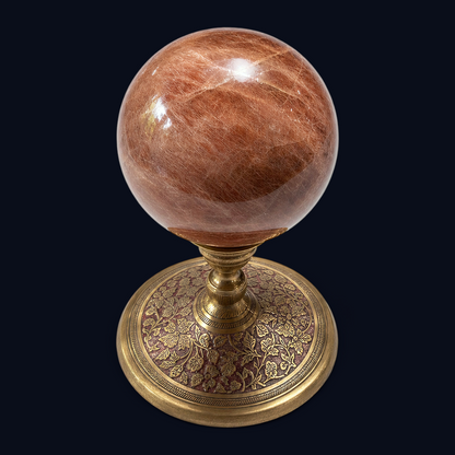 zExclusive Red Feldspar Polished Mineral Sphere — Collector Grade Natural Stone Specimen Investment Piece