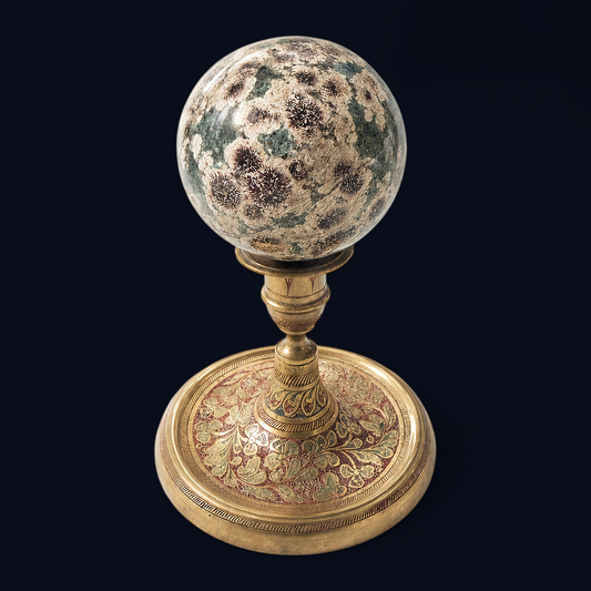 zExclusive Galaxy Orbicular Jasper Polished Sphere — 80mm Natural Crystal Ball, 0.77 lb (Stand Not Included)