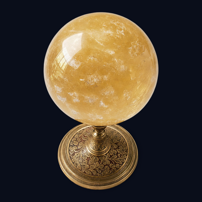 zExclusive Citrine Polished Sphere — Natural Golden Crystal Ball, ~4in, 2.08 lb (Stand Not Included)