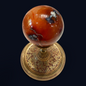 zExclusive Carnelian Agate Polished Sphere Dark Inclusions — Collector Grade Verified Vintage Estate Find