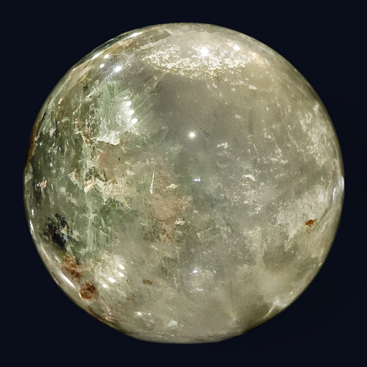 zExclusive Garden Quartz Polished Sphere Chlorite Iron Inclusions ~4in — Collector Grade Mineral Specimen