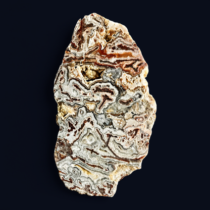 zExclusive 9 lb Mexican Crazy Lace Agate Statement Sculpture – Face-Polished Freeform Decor Stone