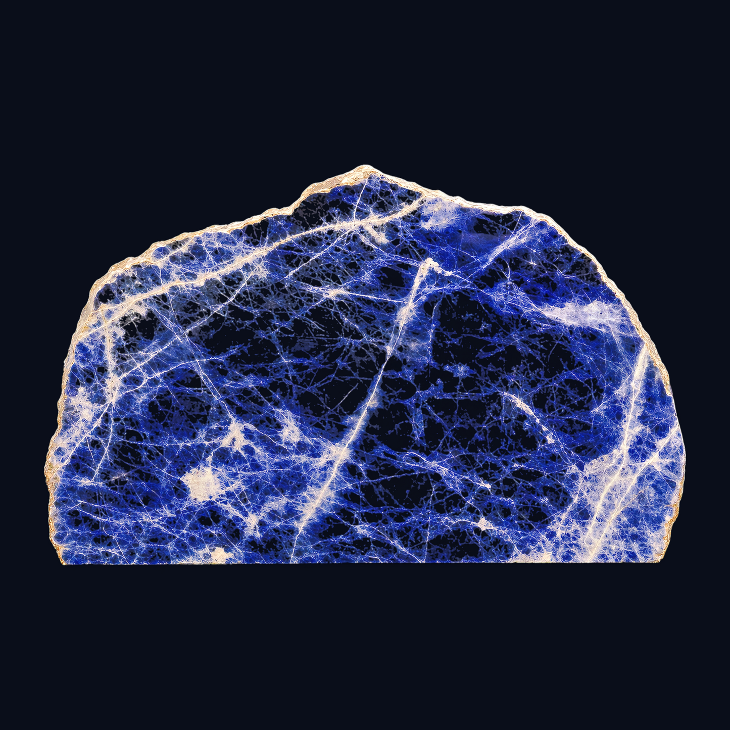 zExclusive 9.6 lb High-Grade Sodalite Statement Slab – Face-Polished with Natural Live Edge Back